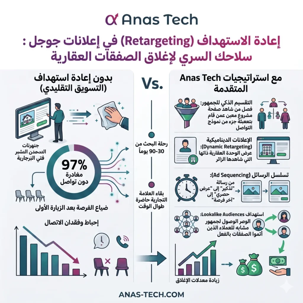 إعادة الاستهداف (Retargeting) في إعلانات جوجل سلاحك السري لإغلاق الصفقات العقارية
