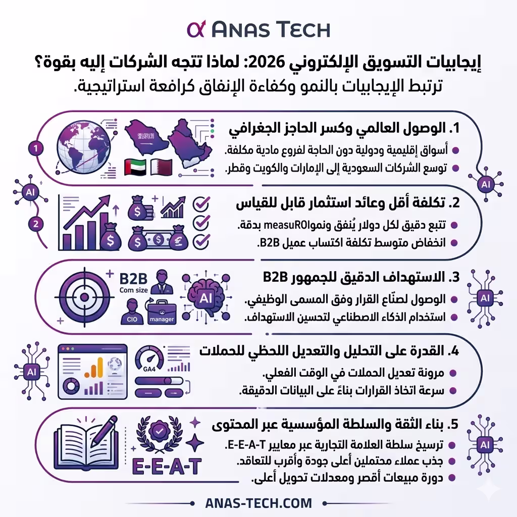 إيجابيات التسويق الإلكتروني