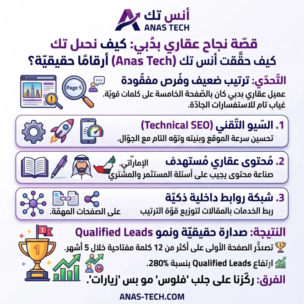 نتائج حقيقية لشركات العقار في الإمارات عند تطبيق السيو