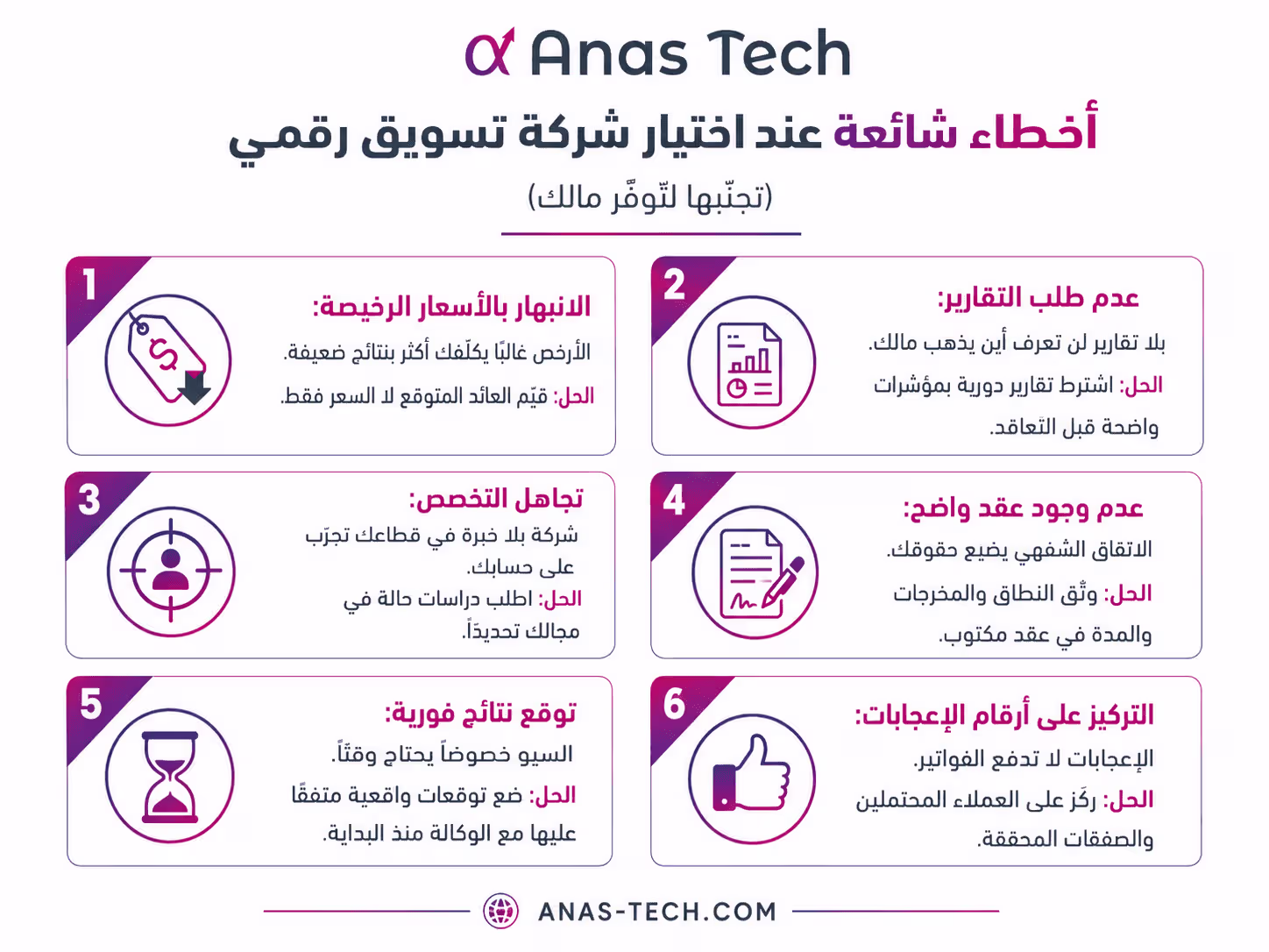 أخطاء شائعة عند اختيار شركة تسويق رقمي