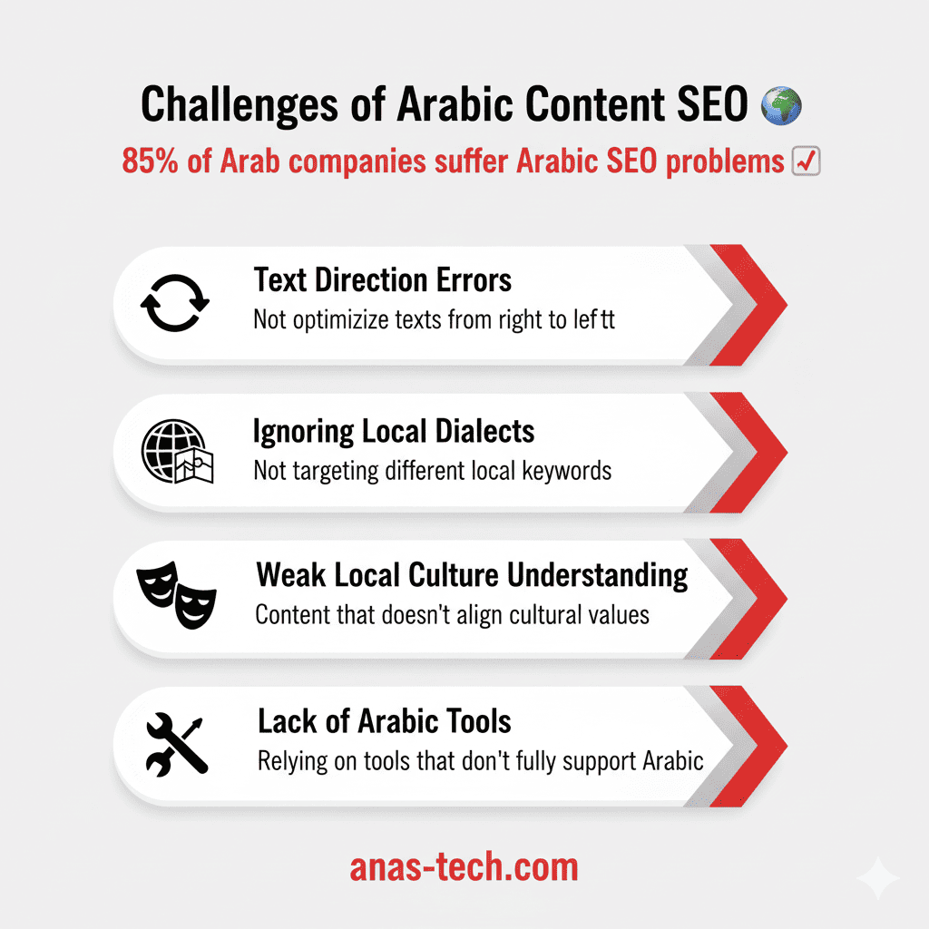 التحديات الخاصة بالمحتوى العربي
