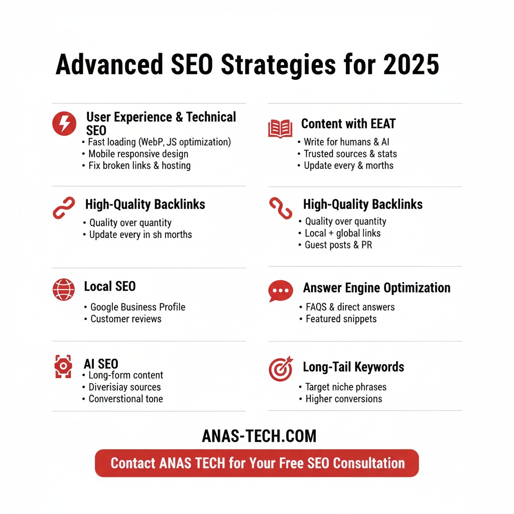 استراتيجيات سيو متقدمة لعام 2025 